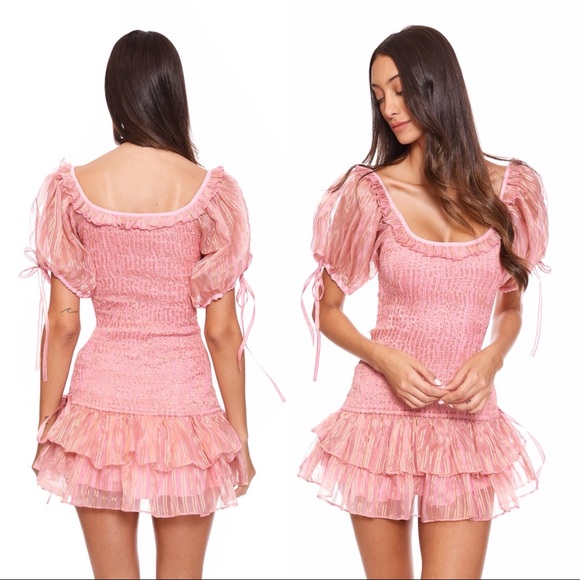 LoveShackFancy Violet Mini Dress in Gilded Pink - Picture 10 of 10